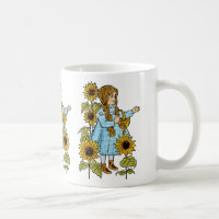Vintage Wizard of Oz Fairy Tale Dorothy Sunflowers