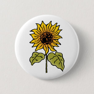 Vintage Wizard of Oz Fairy Tale Sunflower in Bloom 6 Cm Round Badge