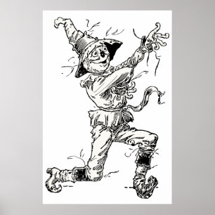 Vintage Wizard of Oz Fairy Tales, the Scarecrow Poster