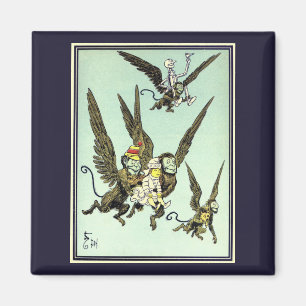 Vintage Wizard of Oz, Flying Monkeys with Dorothy Magnet