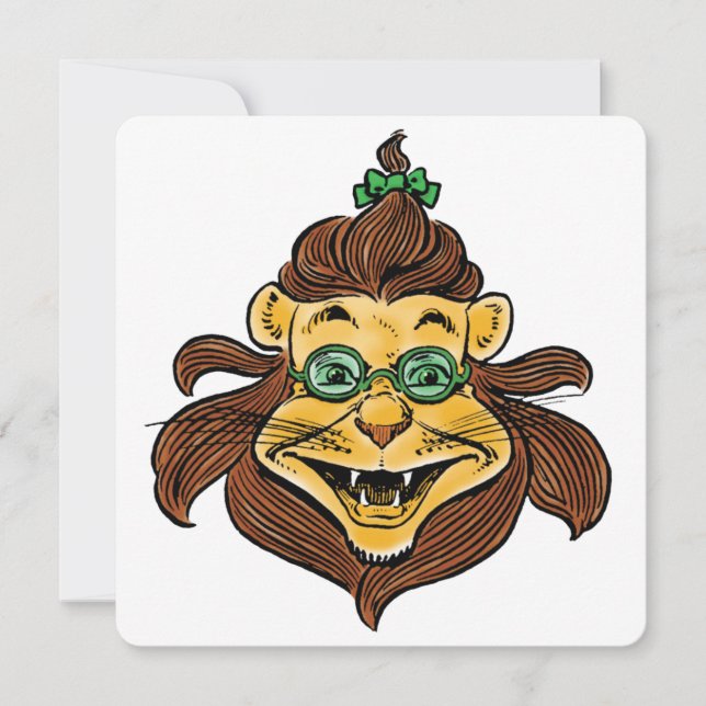 Vintage Wizard of Oz, Lion Wearing Green Glasses (Front)