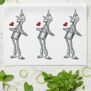 Vintage Wizard of Oz, Tinman Happy Smile has Heart Tea Towel