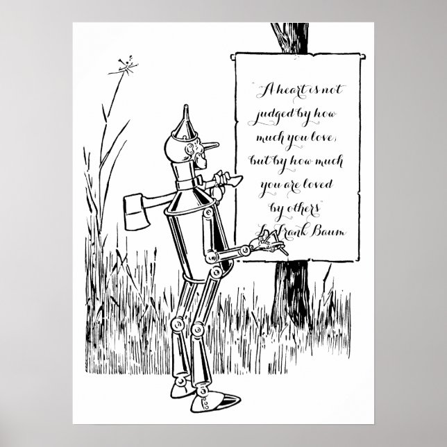 Vintage Wizard of Oz, Tinman Reading Sign (Front)