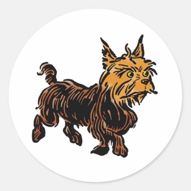 Vintage Wizard of Oz, Toto the Cute Puppy Dog Classic Round Sticker (Front)