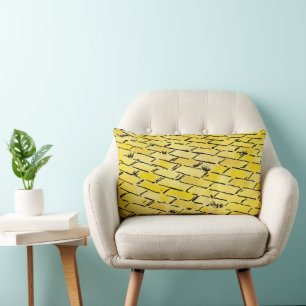 Vintage Wizard of Oz Yellow Brick Road by Denslow Lumbar Cushion
