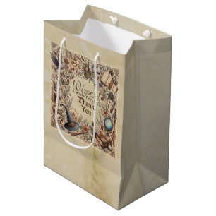 Vintage Wizard Witches Party Magical Wands Hats Medium Gift Bag