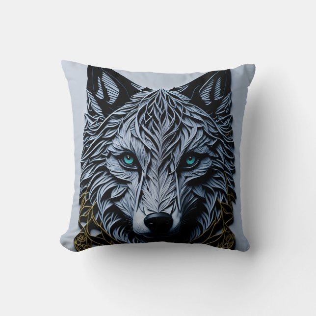 vintage wolf 2 cushion (Front)