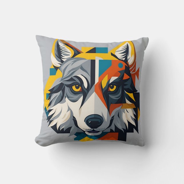 vintage wolf 3 cushion (Front)