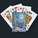 Vintage Wolf in Moonlit Winter Forest Christmas Playing Cards<br><div class="desc">A striking vintage Christmas painting of a wolf illuminated by moonlight in a snowy forest. A beautifully mysterious and atmospheric winter scene perfect for holiday displays.</div>
