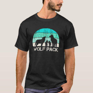 Vintage Wolf Pack Family Wolves For Loves Wolves T-Shirt