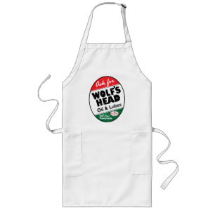 Vintage Wolfs Head distressed sign Long Apron