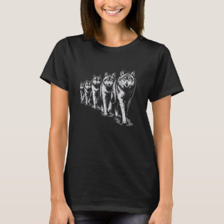 Vintage Wolves Pack Walking Strong Nature Wildlife T-Shirt