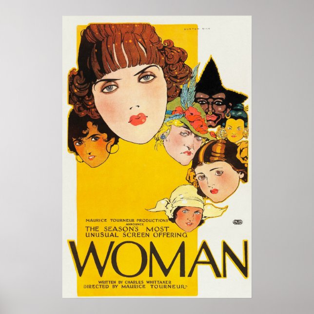 Vintage Woman 1918 Hollywood Movie Poster (Front)