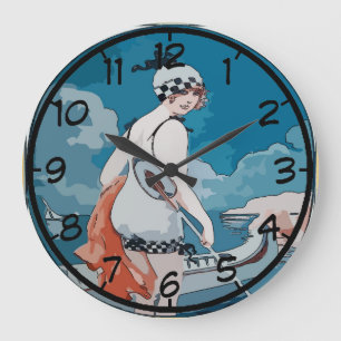 Vintage Woman and Canoe Clock