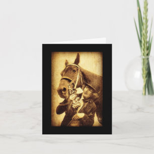Vintage Woman and Horse Birthday Card