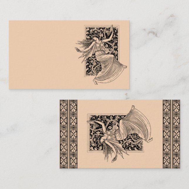 Vintage Woman Dancing Business Card (Front/Back)