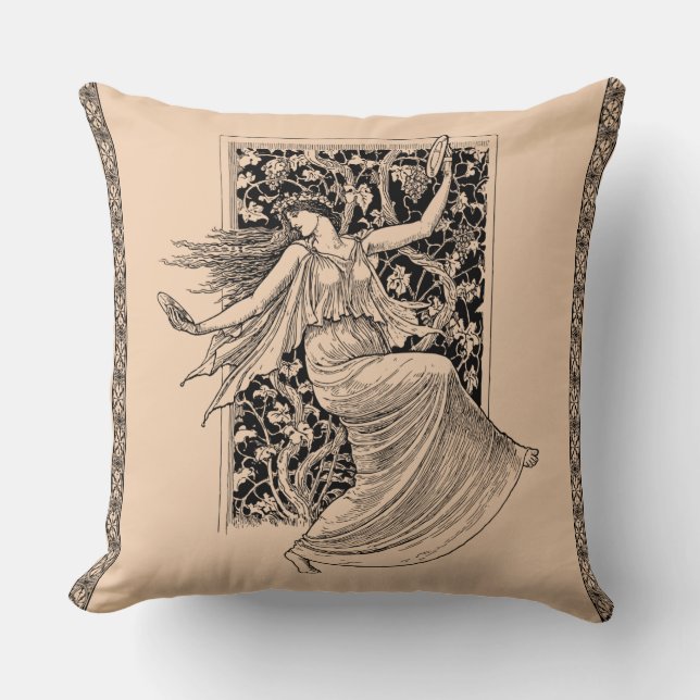 Vintage Woman Dancing Throw Pillow (Front)