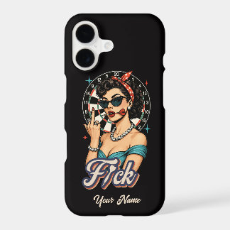 Vintage Woman Darts Player Custom Name Phone Case