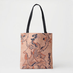 Vintage Woman Drawing Dekishima Hanya Seated Two-T Tote Bag