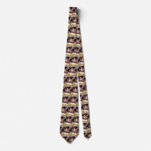 Vintage Woman Drinking Champagne Smoking Cigarette Tie