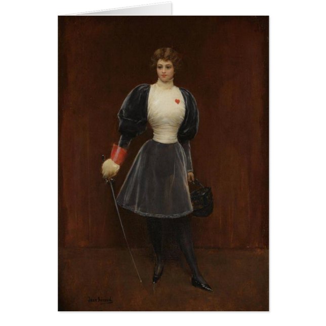 Vintage Woman Fencer Card (Front)