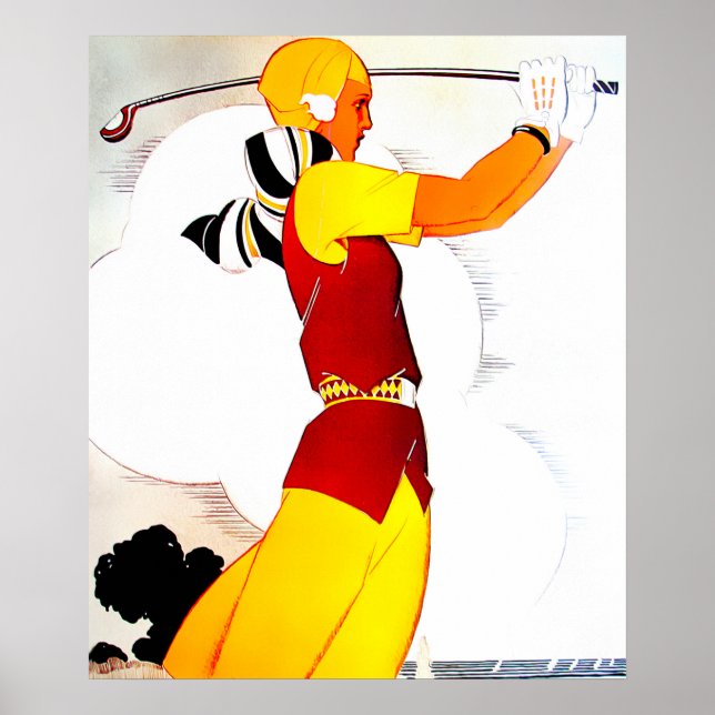 Vintage Woman Golfer Print (Front)