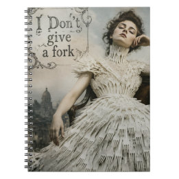 Vintage Woman in a Fork Dress Funny Quote Notebook
