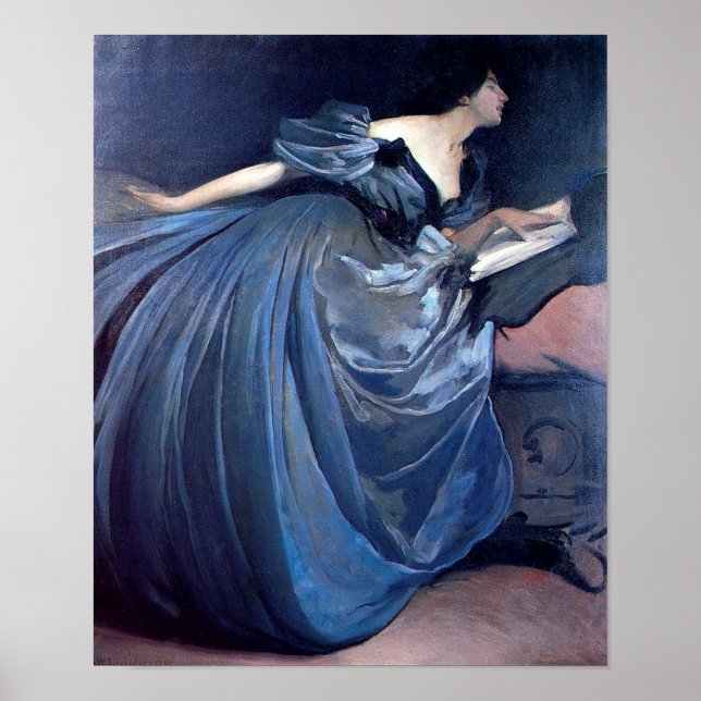 Vintage Woman in Blue Poster (Front)