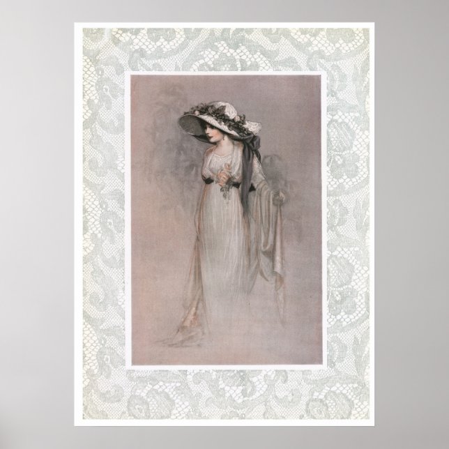 Vintage Woman in Hat Victorian Poster (Front)