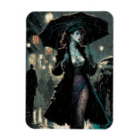 Vintage Woman in the Rain