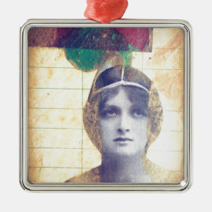 Vintage Woman Metal Tree Decoration
