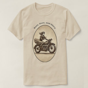 Vintage Woman Motorcycle Rider Wearing Goggles URM T-Shirt