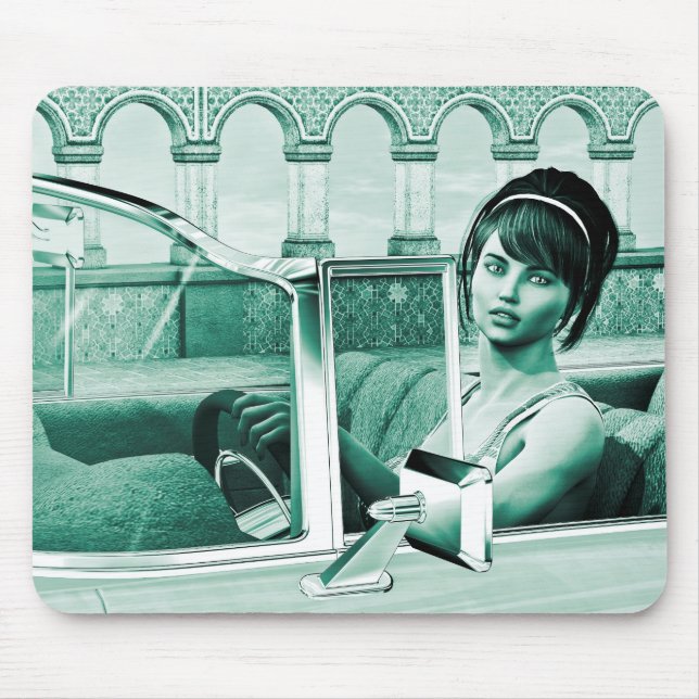 Vintage Woman Mouse Mat (Front)