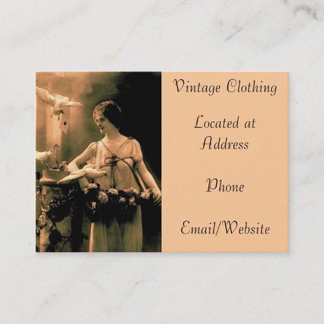 Vintage Woman Old Photograph Business Cards (Front)