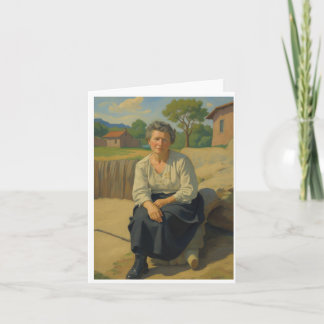 Vintage Woman Outdoors Thank You Card