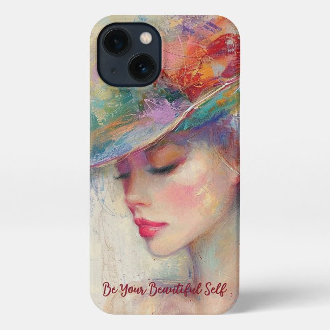 Vintage Woman Personalised iPhone Case (Back)