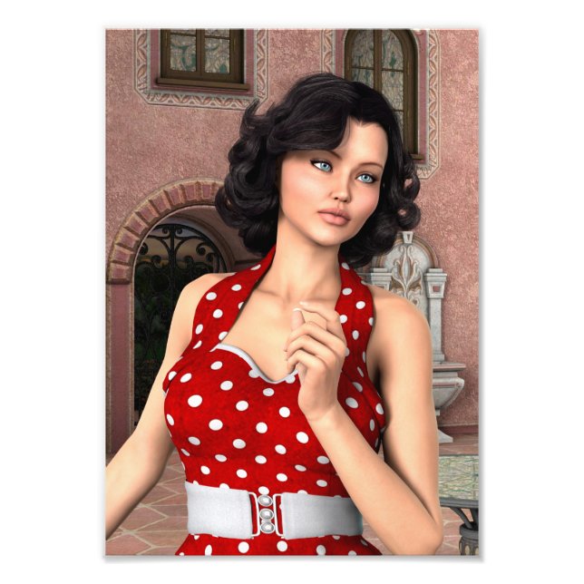 Vintage Woman Photo Print (Front)