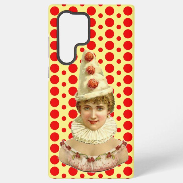 Vintage Woman Pierrot Samsung Galaxy S22 Ultra Case (Back)