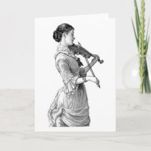Vintage - Woman Playing the Violin Card