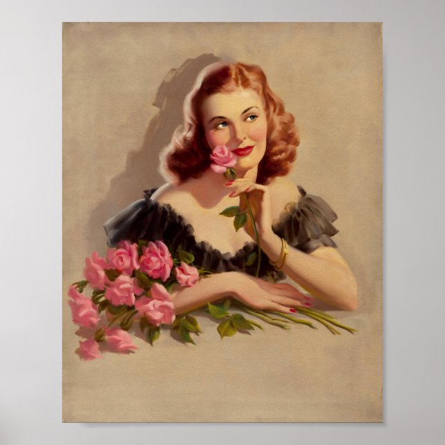 Vintage Woman Portrait Art Poster (Front)
