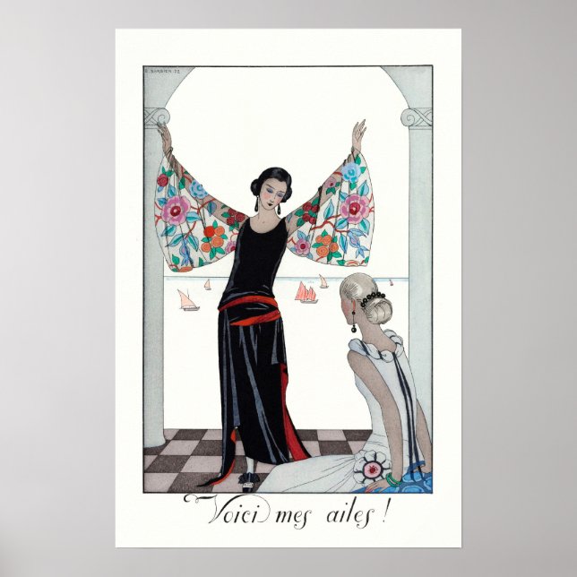 Vintage Woman Portrait French Fashion Poster (Front)