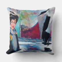 Vintage Woman Portrait with Abstract Background