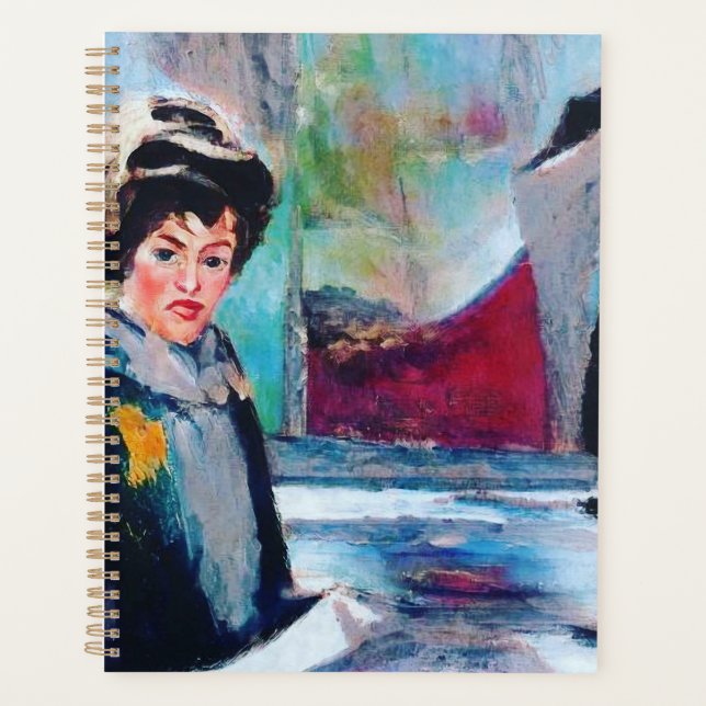 Vintage Woman Portrait with Abstract Background Planner (Front)