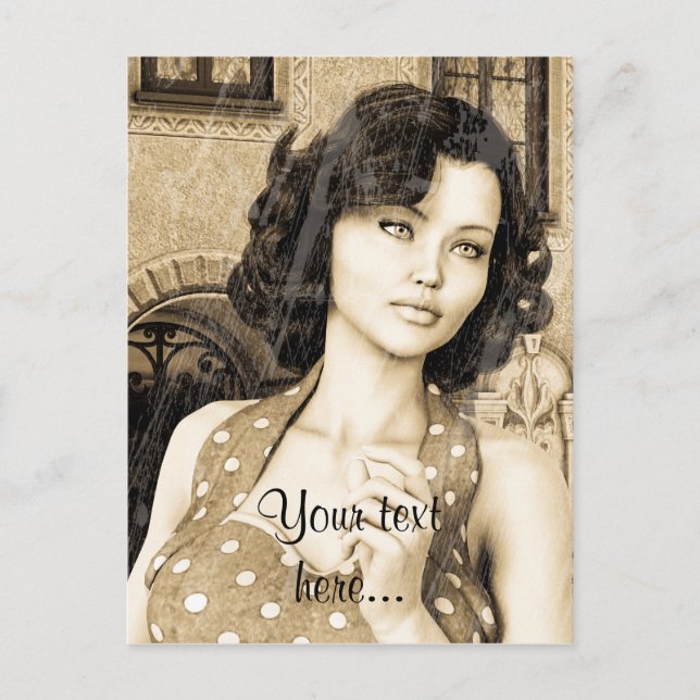 Vintage Woman Postcard (Front)