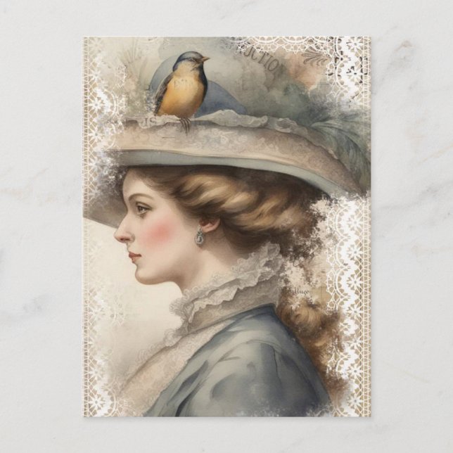 Vintage Woman Postcard (Front)