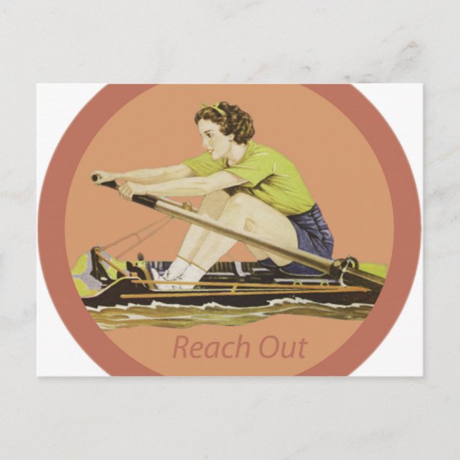Vintage Woman Rower Postcard (Front)