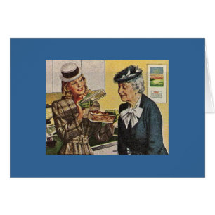 Vintage Woman Shows Casserole to Elder