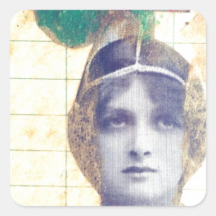 Vintage Woman Square Sticker