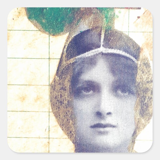 Vintage Woman Square Sticker (Front)