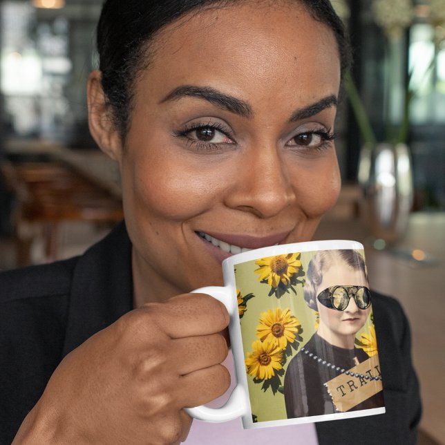 Vintage Woman Trailblazer Daisies Kitsch  Coffee Mug (Creator Uploaded)